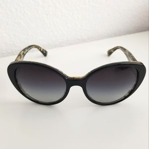 Dolce Gabanna DG4198 Black/Gold Rounded Cat Eye Polarized Sungalsses